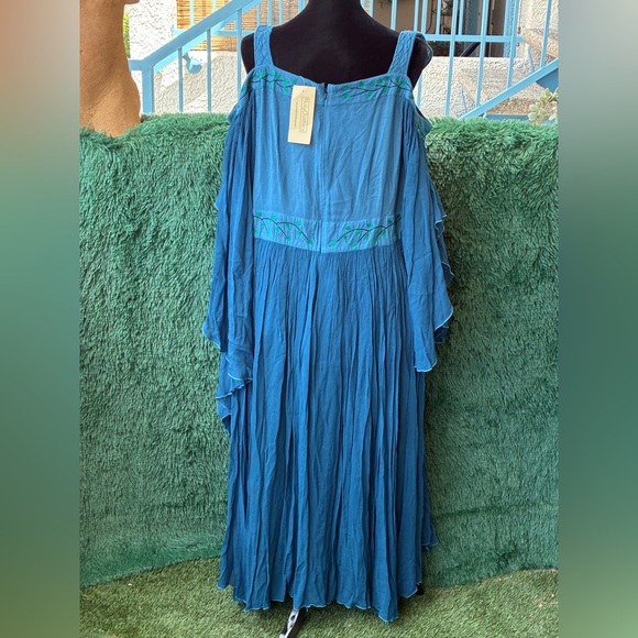 NWT HolyClothing 2x Majolica Blue Acacia Maxi Dress - Picture 7 of 14